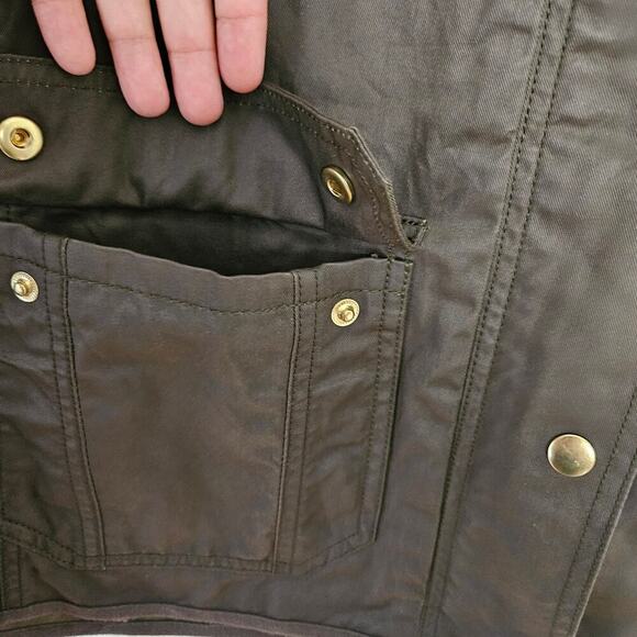 J.Crew The‎ Downtown Field Jacket M Mossy Brown Olive Zip Snap Utility - Picture 6 of 13